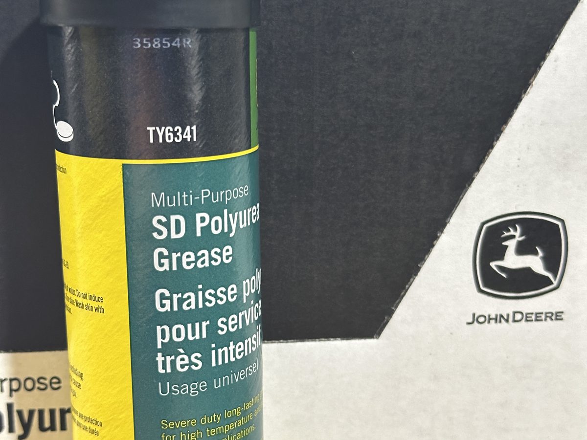 Tube of multi-purpose polyurea grease with printed batch code
